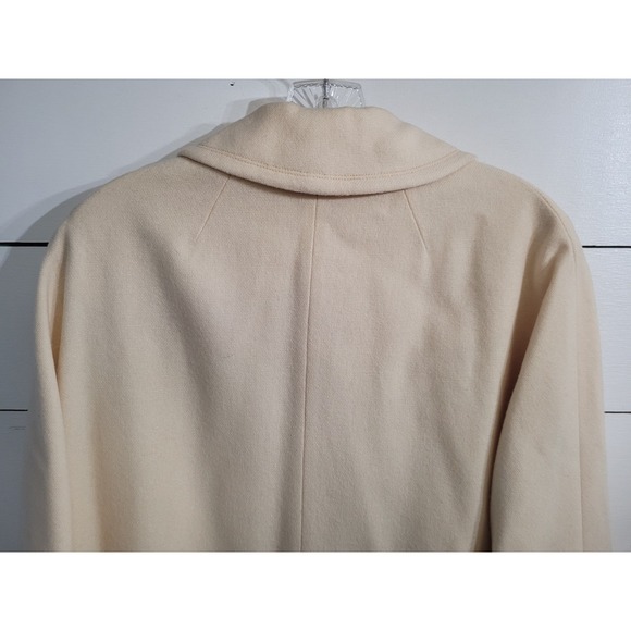 Vintage The Travelaire Cream Wool Button Split Cuff Union Made Dress Coat Sz 16 - Picture 11 of 16